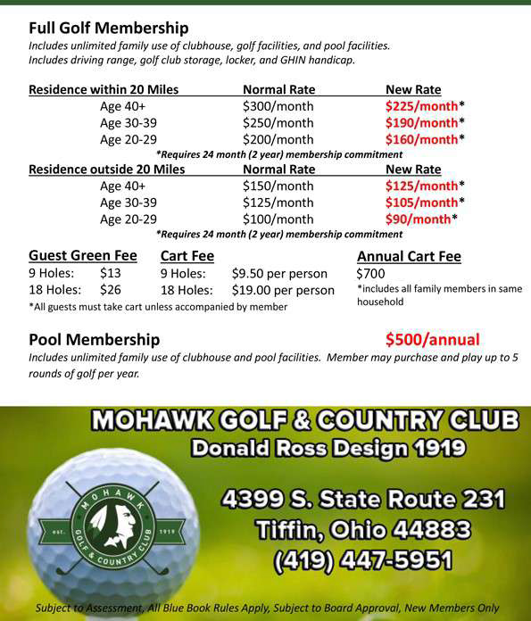 Membership Mohawk Golf Country Club
