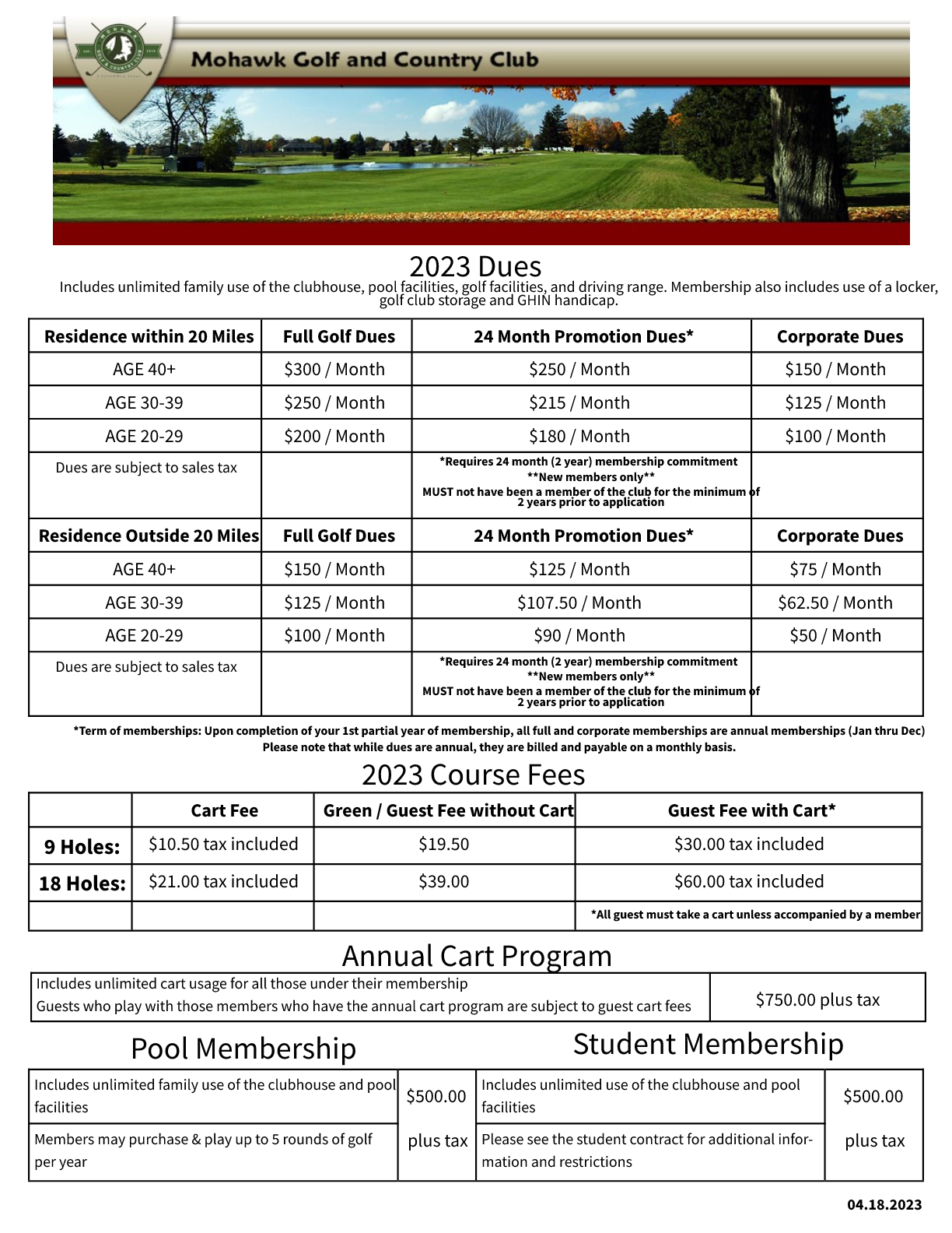 Membership Mohawk Golf Country Club